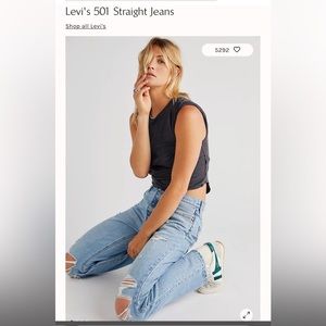 Levi’s 501 Straight Jeans in Athens Crown with Destruction size 28